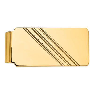 14k Yellow Gold Solid Line Design Money Clip. at $ 1728.73 only from Jewelryshopping.com