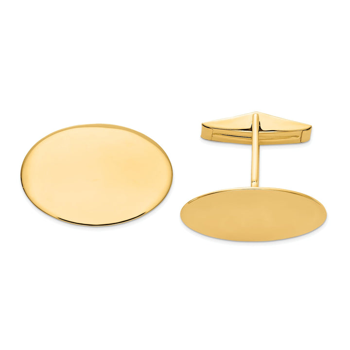 14k Yellow Gold Oval Cuff Links