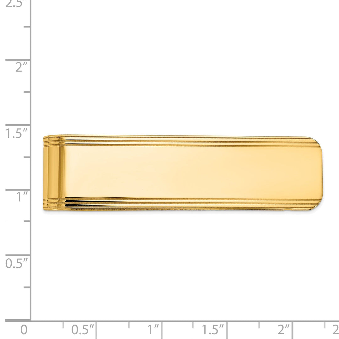 14k Yellow Gold Solid Line Design Money Clip.