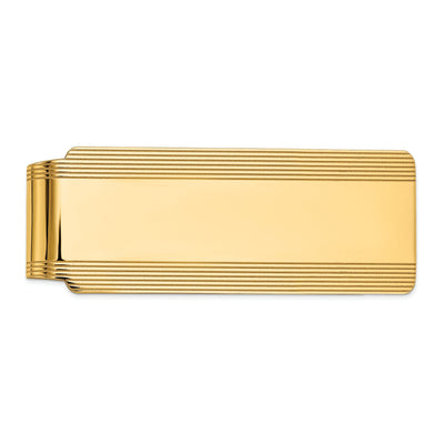 14k Yellow Gold Solid Line Design Money Clip. at $ 1310.45 only from Jewelryshopping.com