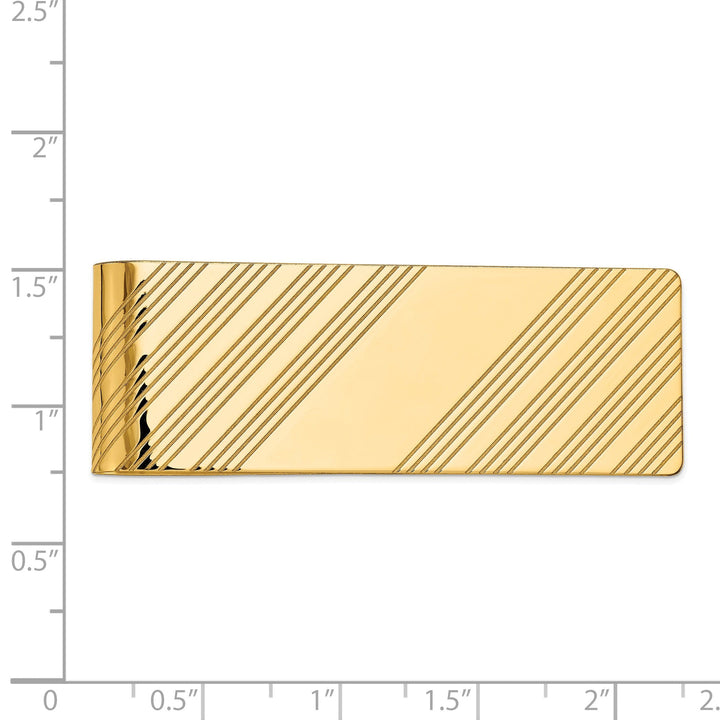 14k Yellow Gold Solid Line Design Money Clip.