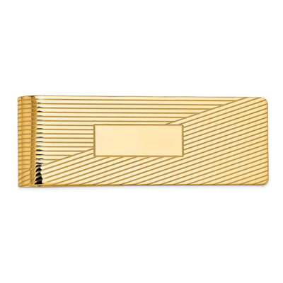 14k Yellow Gold Solid Line Design Money Clip. at $ 919.22 only from Jewelryshopping.com