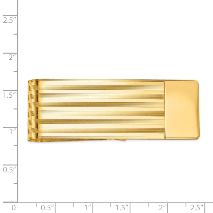 14k Yellow Gold Solid Line Design Money Clip.