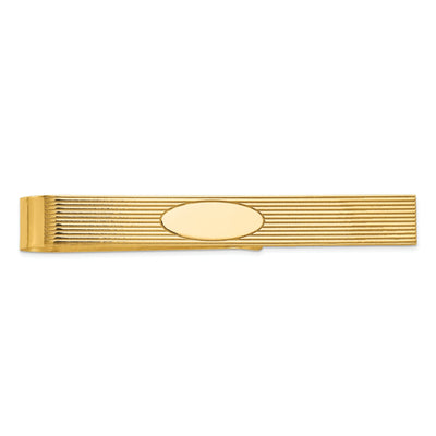 14k Yellow Gold Solid with Line Design Tie Bar at $ 446.32 only from Jewelryshopping.com