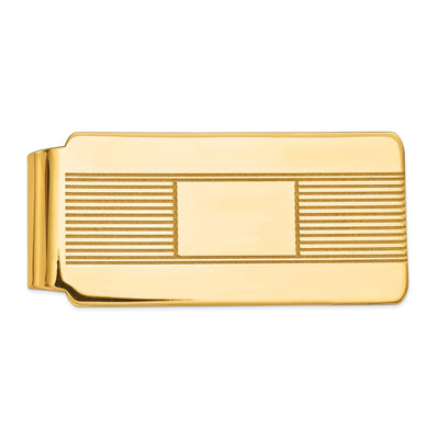 14k Yellow Gold Solid Line Design Money Clip. at $ 1767.35 only from Jewelryshopping.com