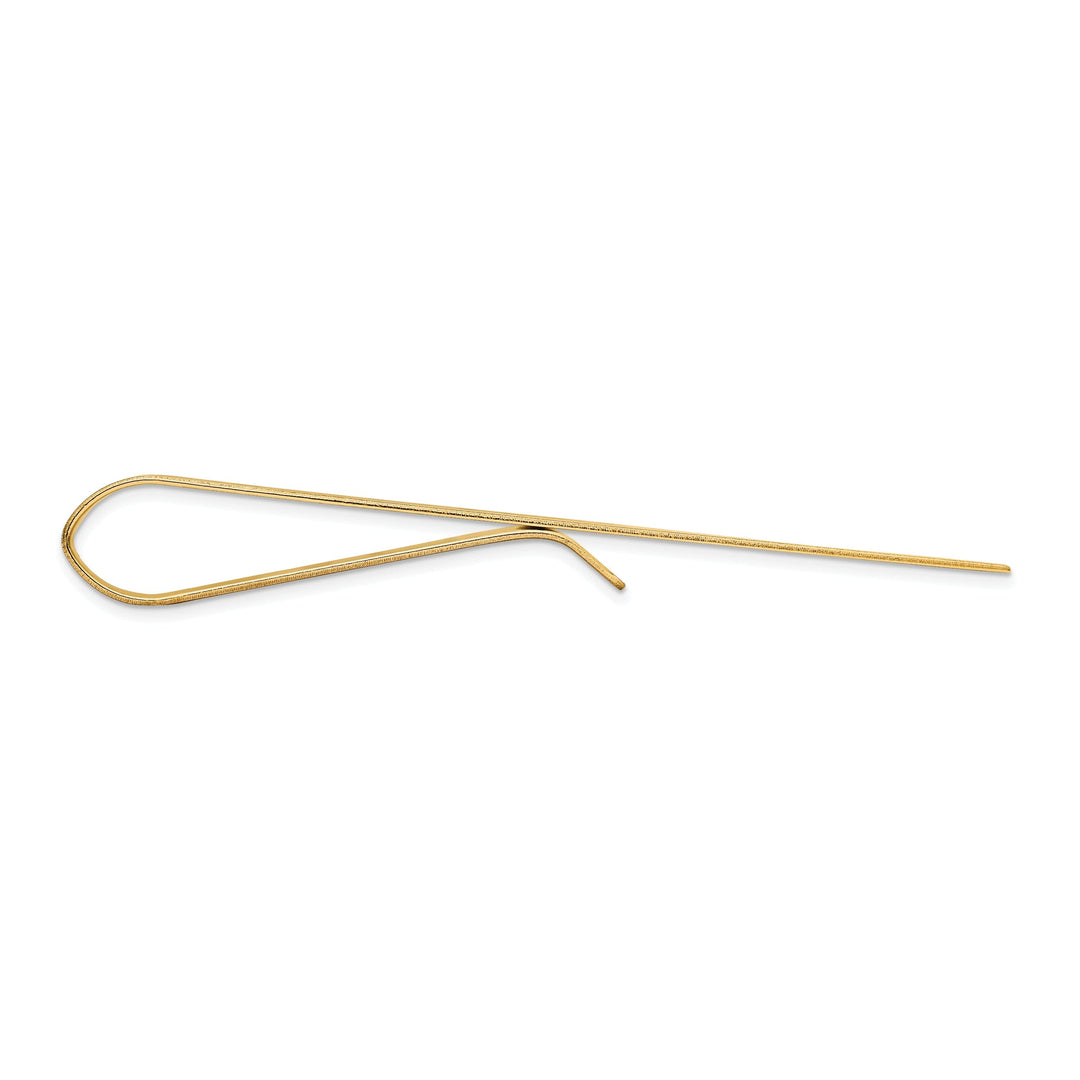 14k Yellow Gold Solid with Line Design Tie Bar