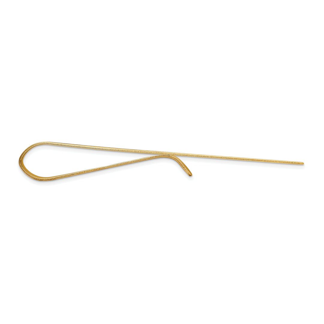 14k Yellow Gold Solid with Line Design Tie Bar