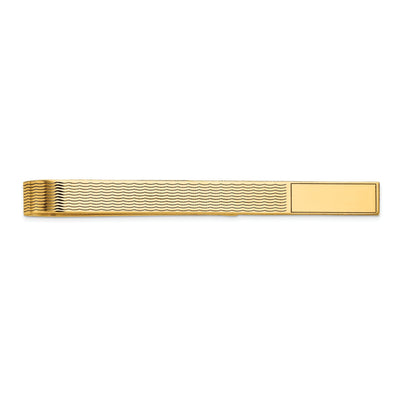 14k Yellow Gold Solid with Line Design Tie Bar at $ 310.05 only from Jewelryshopping.com
