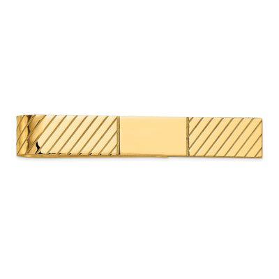 14k Yellow Gold Solid with Line Design Tie Bar at $ 540.97 only from Jewelryshopping.com