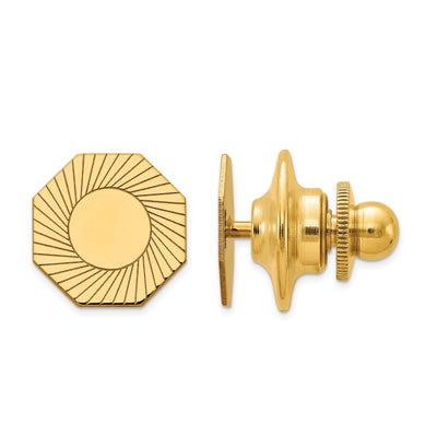 14k Yellow Gold Solid Octagon Design Tie Tac. at $ 148.34 only from Jewelryshopping.com