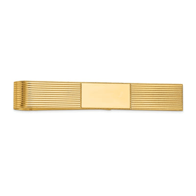 14k Yellow Gold Solid with Line Design Tie Bar at $ 834.41 only from Jewelryshopping.com