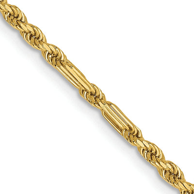 14k Yellow Gold 2.25mm D.C Milano Rope Chain at $ 507.96 only from Jewelryshopping.com