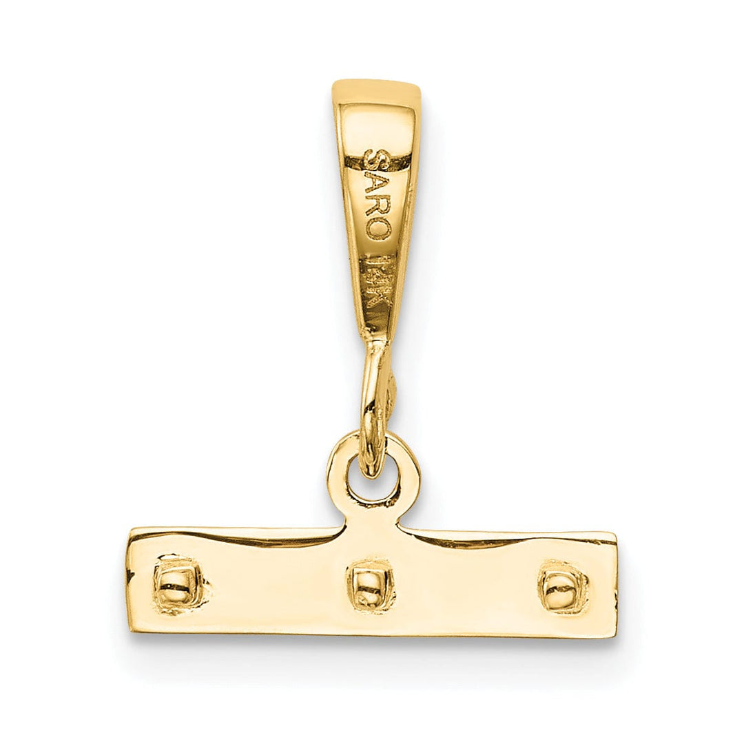 14k Yellow Gold Polished Finish Medium Size Top Bar for Number Charm Pendant
