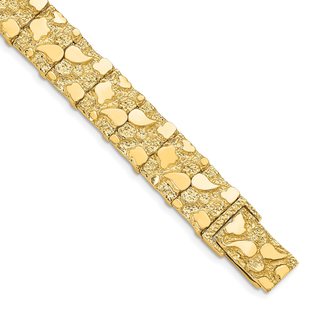 14k Yellow Gold 12.50MM Nugget Bracelet