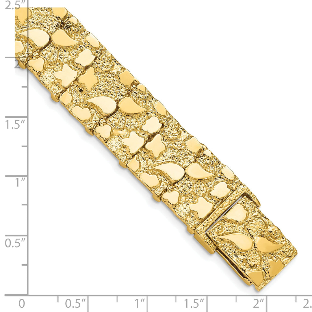 14k Yellow Gold 15MM Nugget Bracelet