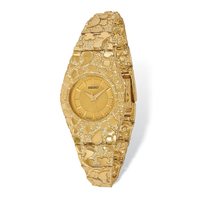 14k Yellow Gold Ladies Circular Nugget Watch at $ 2683.48 only from Jewelryshopping.com