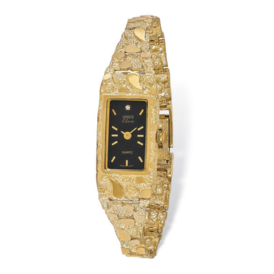 14k Yellow Gold Ladies Rectangular Nugget Watch at $ 2386.24 only from Jewelryshopping.com