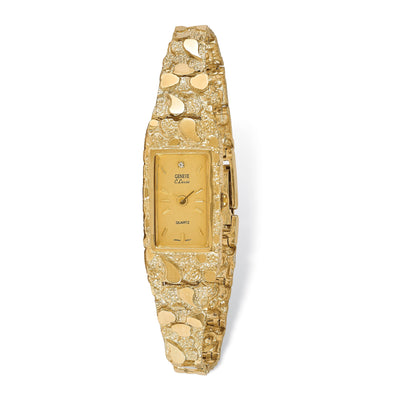 14k Yellow Gold Ladies Rectangular Nugget Watch at $ 2386.24 only from Jewelryshopping.com