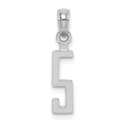 14K White Gold Polished Finished Block Script Design Number 5 Charm Pendant at $ 47.36 only from Jewelryshopping.com
