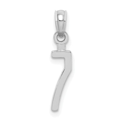 14K White Gold Polished Finished Block Script Design Number 7 Charm Pendant at $ 38.1 only from Jewelryshopping.com