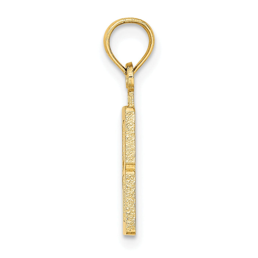 14K Yellow Gold Polished Finished Block Script Design Number 8 Charm Pendant