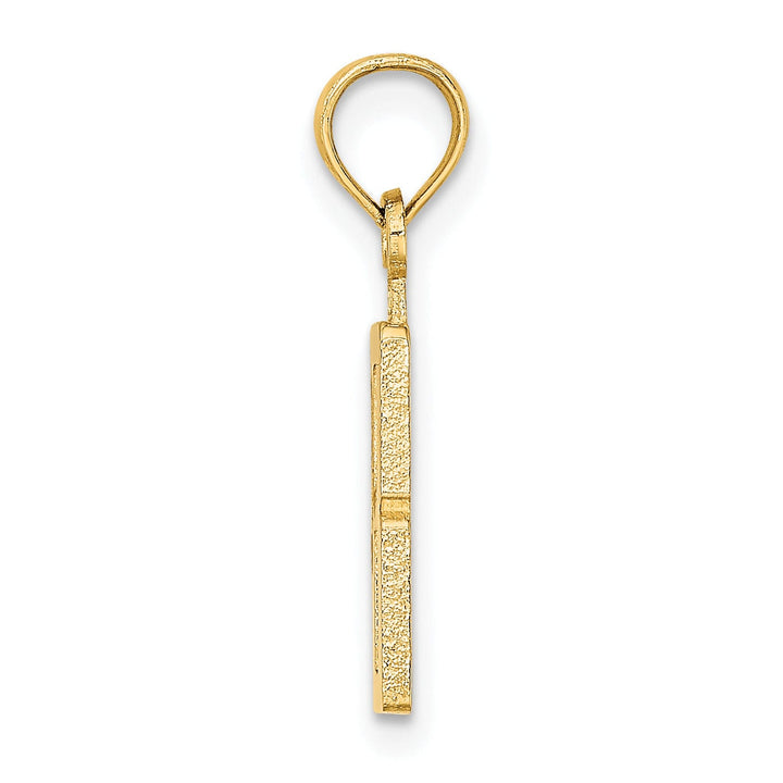 14K Yellow Gold Polished Finished Block Script Design Number 8 Charm Pendant