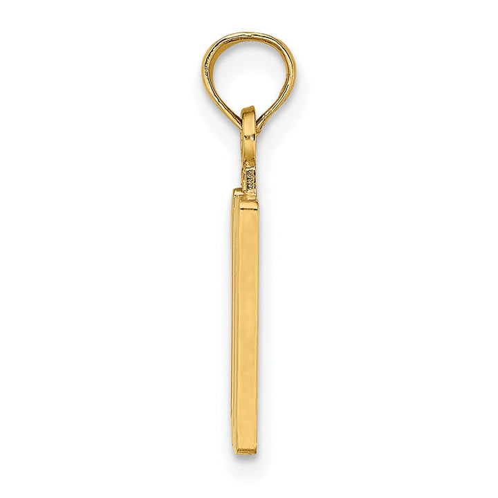 14K Yellow Gold Polished Finished Block Script Design Number 10 Charm Pendant