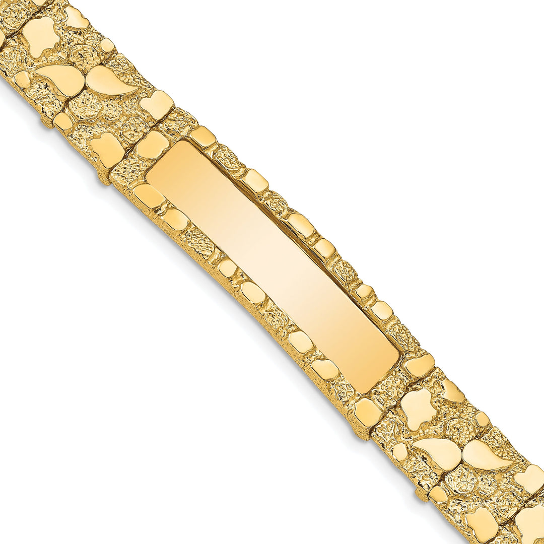 14k Yellow Gold 12 MM Nugget ID Bracelet