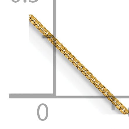 14k Yellow Gold 0.50mm Polish Solid Box Chain