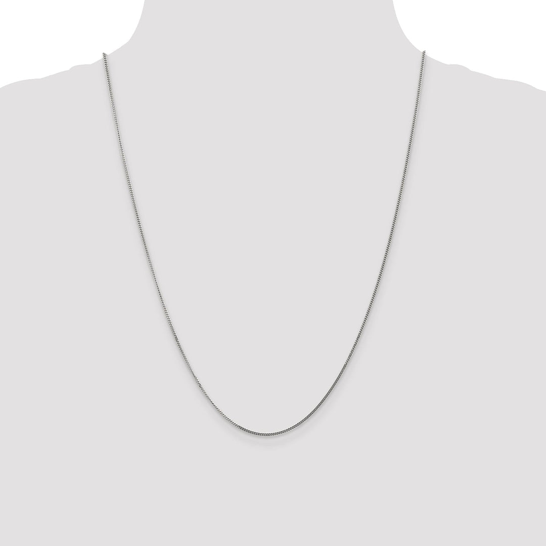 14k White Gold 1.3mm Curb Pendant Chain