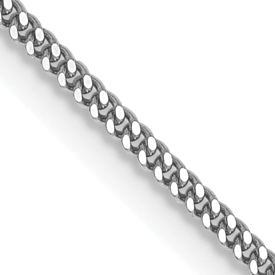 14k White Gold 1.3mm Curb Pendant Chain