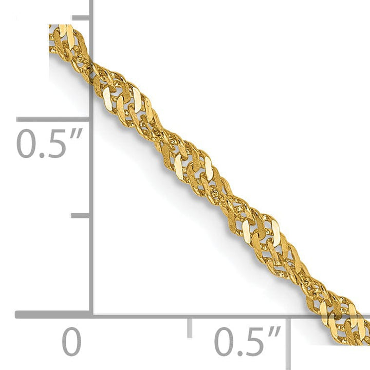 14k Yellow Gold 2.00m Polished Singapore Chain