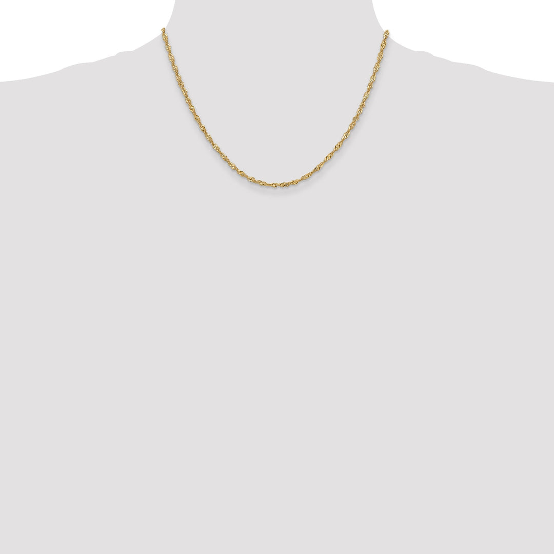 14k Yellow Gold 2.00m Polished Singapore Chain