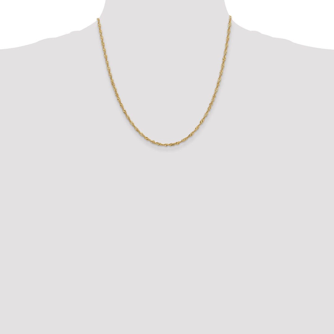 14k Yellow Gold 2.00m Polished Singapore Chain