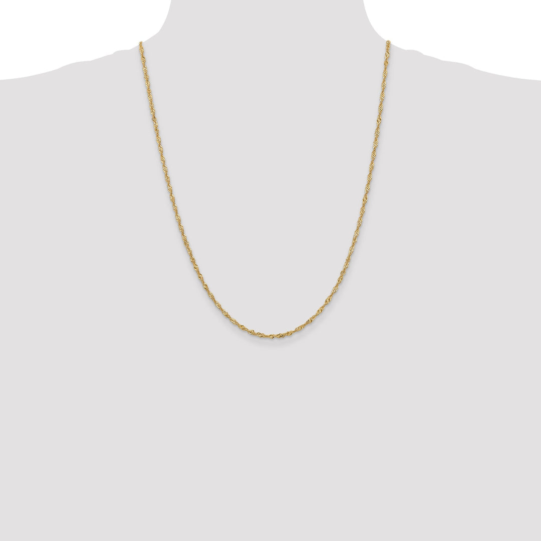 14k Yellow Gold 2.00m Polished Singapore Chain