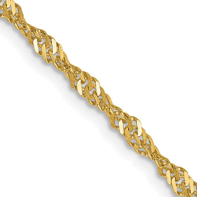 14k Yellow Gold 2.00m Polished Singapore Chain at $ 158.71 only from Jewelryshopping.com