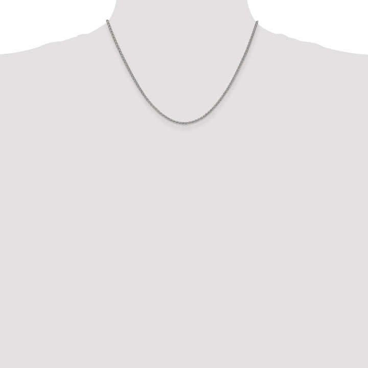 14k White Gold 2.25m Solid Polished Spiga Chain