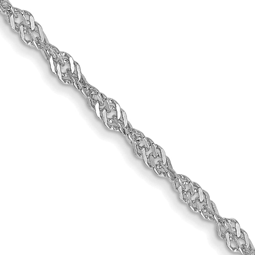 14k White Gold 1.40mm Polished Singapore Chain