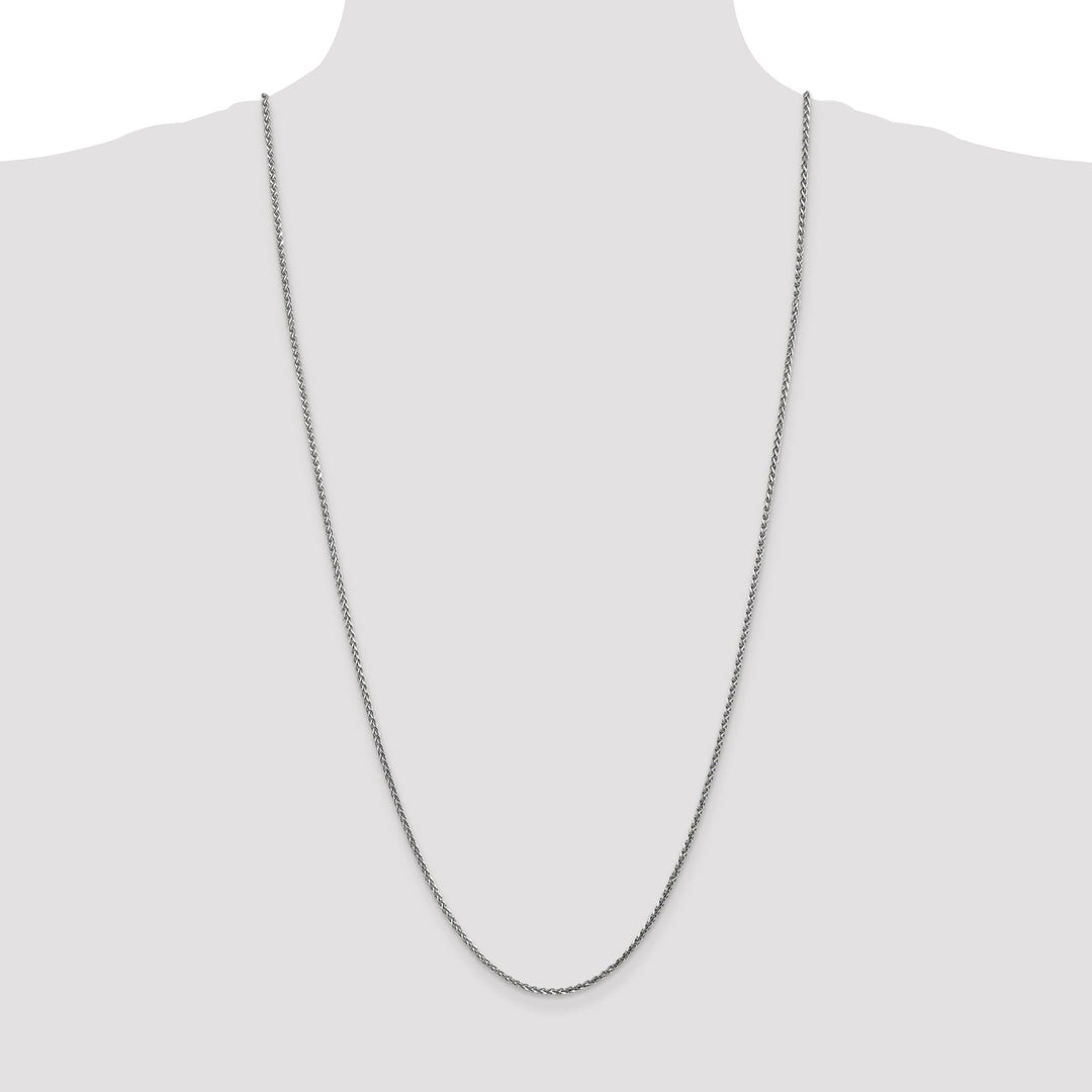 14k White Gold 1.80mm Diamond Cut Spiga Chain