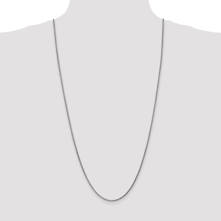 14k White Gold 1.80mm Diamond Cut Spiga Chain