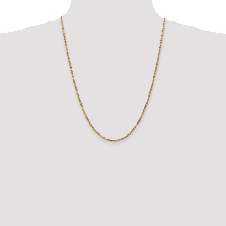 14k Yellow Gold 2.00m Solid Polished Spiga Chain