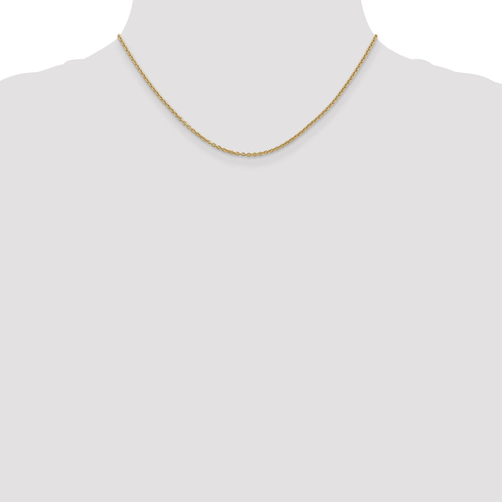 14k Yellow Gold 2mm Solid Polished Cable Chain