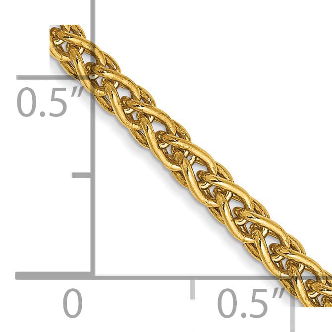 14k Yellow Gold 2.80mm Solid Polish Spiga Chain