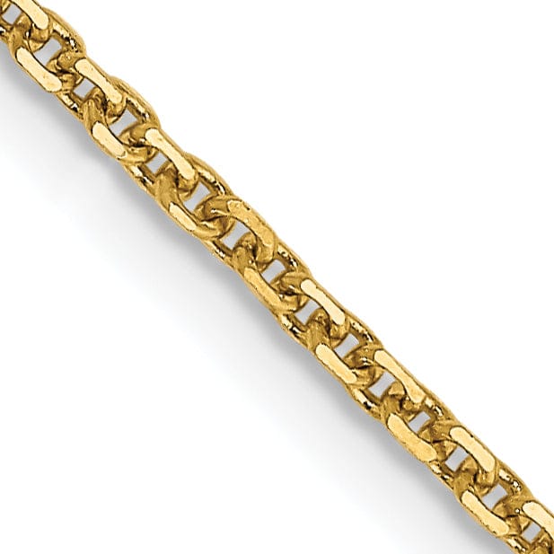 14k Yellow Gold 1.30mm Solid D.C Cable Chain