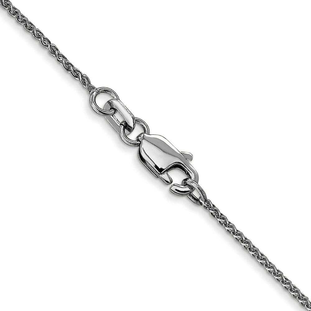 14k White Gold 1mm Sigia Pendant Wheat Chain