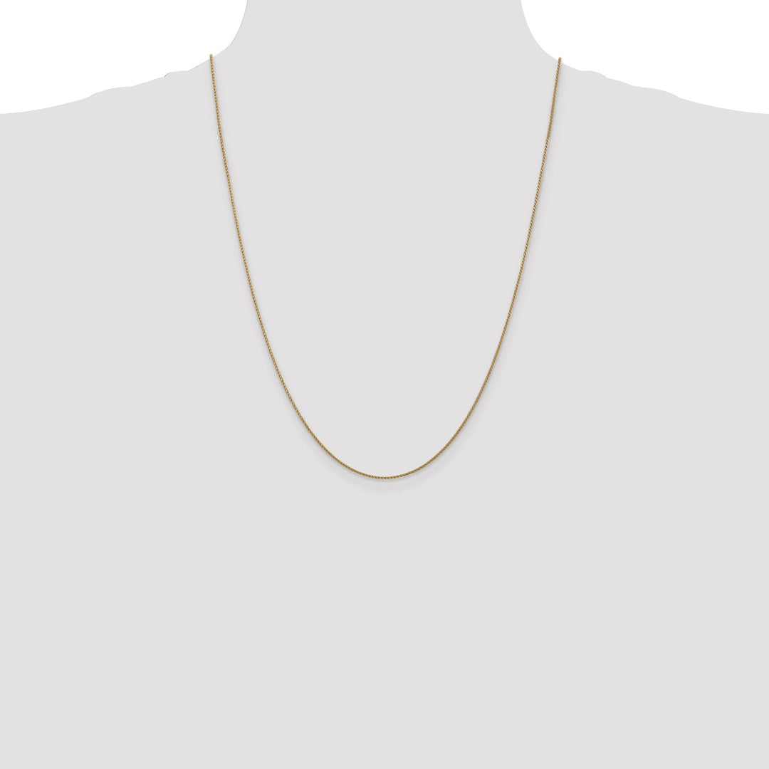 14k Yellow Gold 1.00mm Diamond Cut Spiga Chain