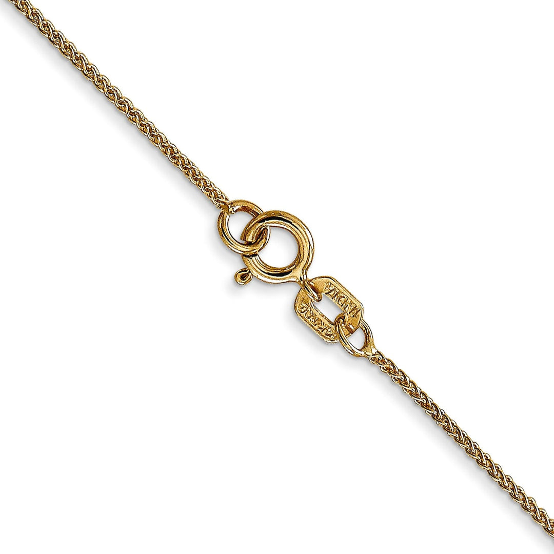 14k Yellow Gold .80mm Spiga Pendant Wheat Chain