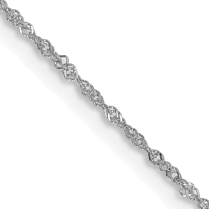 14k White Gold 1.00mm Polished Singapore Chain