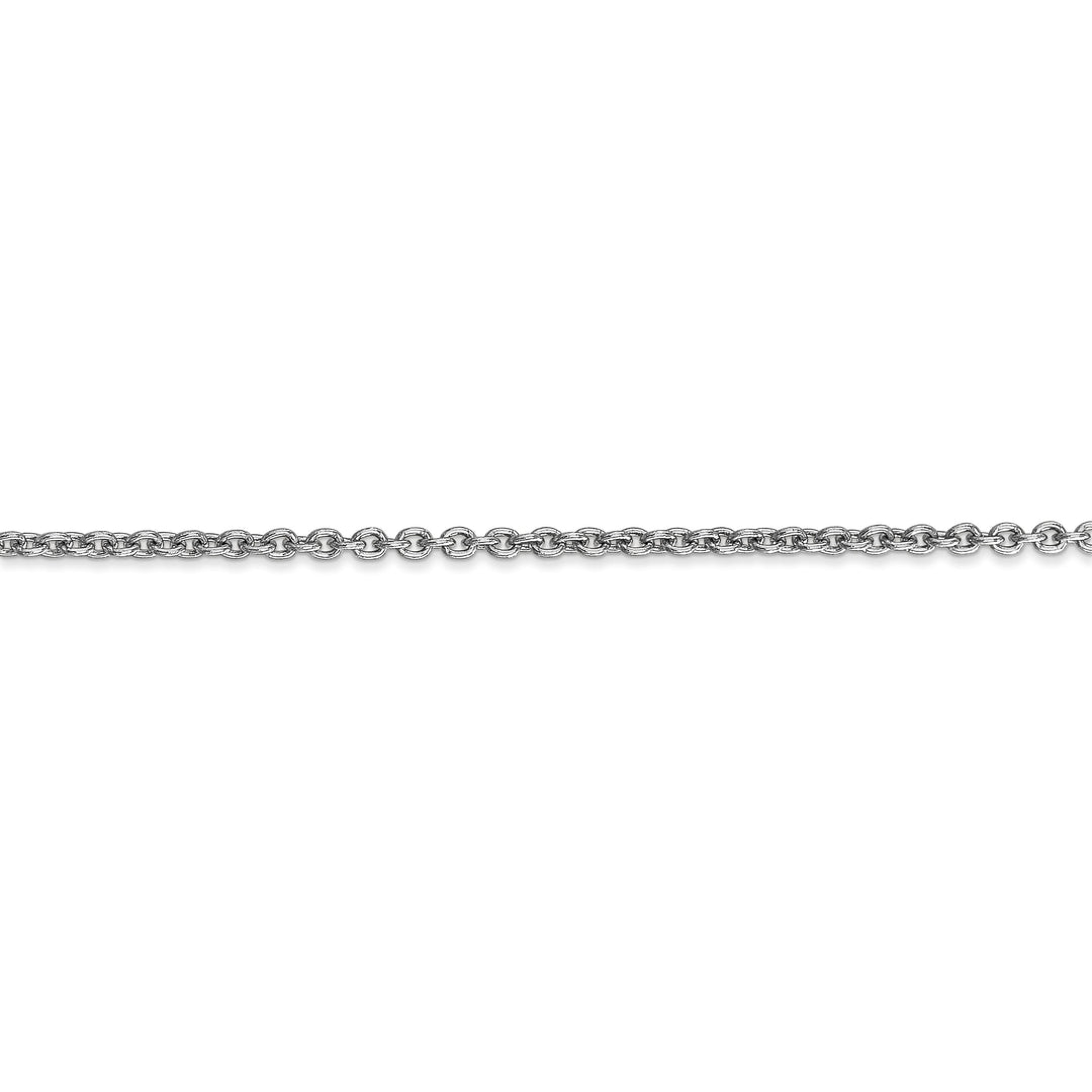 14k White Gold 2.20m Solid Polish Cable Chain