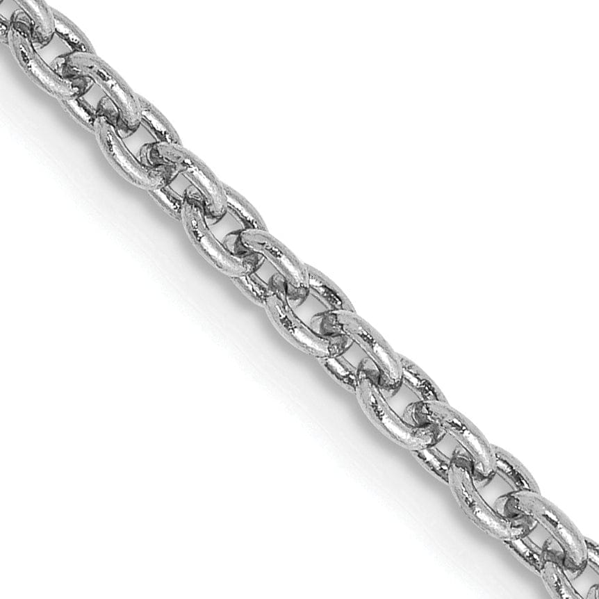 14k White Gold 2.20m Solid Polish Cable Chain
